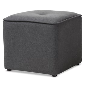 Baxton Studio Corinne Dark Grey Fabric Upholstered Ottoman