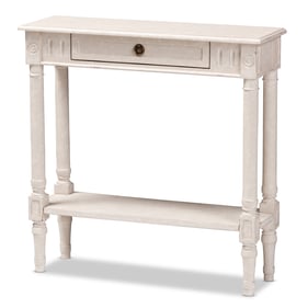 Baxton Studio Ariella Whitewashed Rectangle 1 Drawer Console Table