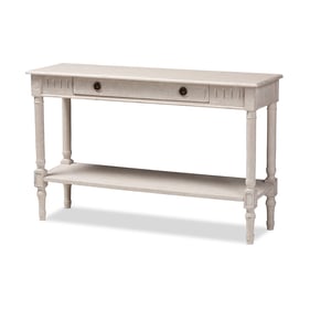 Baxton Studio Ariella Whitewashed Wood 1 Drawer Console Table