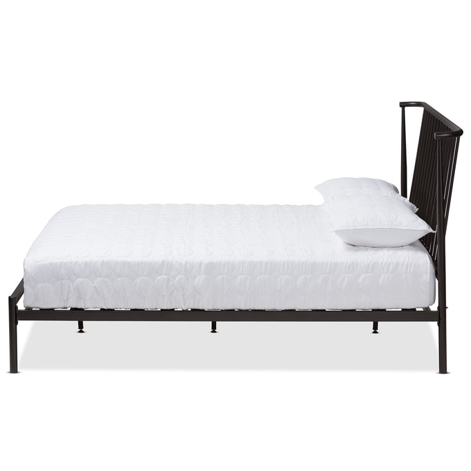 Baxton Studio Sabine Black Bronze Metal Queen Platform Bed The