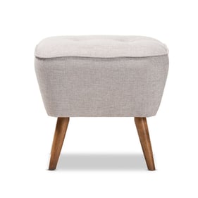 Baxton Studio Petronelle Greyish Beige Fabric Upholstered Ottoman