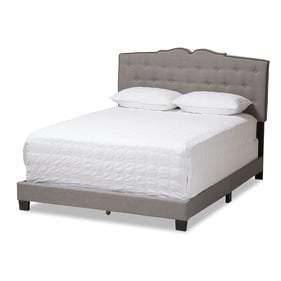 Baxton Studio Vivienne Light Grey Fabric Upholstered Queen Bed