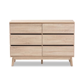 Baxton Studio Miren Modern Oak Brown 6 Drawers Dresser