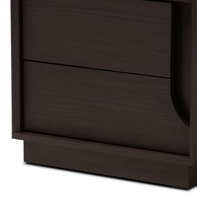 Baxton Studio Larsine Wenge Brown 2 Drawers Night Stand The