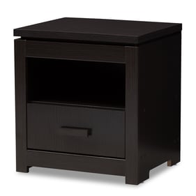 Baxton Studio Bienna Dark Brown 1 Drawer Night Stand