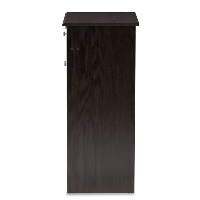 Baxton Studio Dariell Dark Brown 4 Shelves Shoe Cabinet The