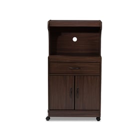 Baxton Studio Tannis Walnut Brown Wood Kitchen Cabinet