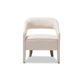 Baxton Studio Floriane Beige Fabric Upholstered Lounge Chair