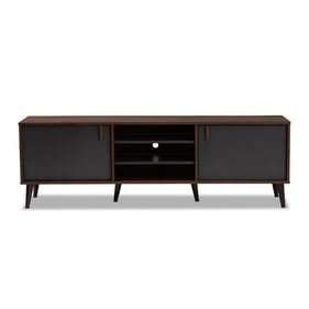 Baxton Studio Samuel Modern Walnut Brown Wood TV Stand