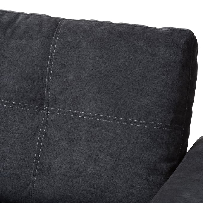 Baxton Studio Lianna Dark Grey Fabric Upholstered Sectional Sofa