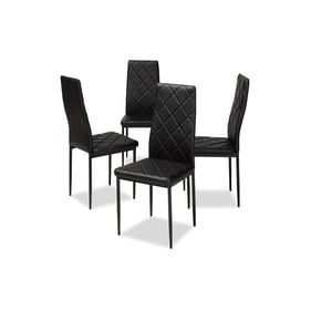 4 Baxton Studio Blaise Black Faux Leather Upholstered Dining Chairs