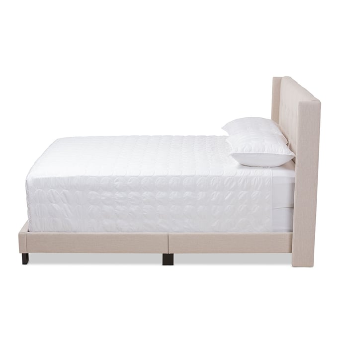 Baxton Studio Lisette Beige Fabric Upholstered Full Bed The