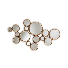 Baxton Studio Cassiopeia Antique Gold Bubble Accent Wall Mirror