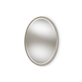 Baxton Studio Graca Antique Silver Oval Accent Wall Mirror