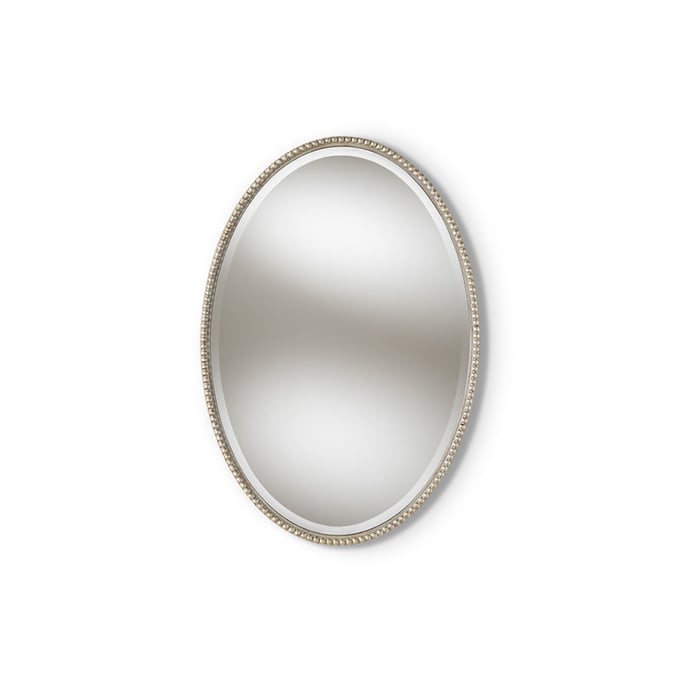 Baxton Studio Graca Antique Silver Oval Accent Wall Mirror BAX-RXW-6156