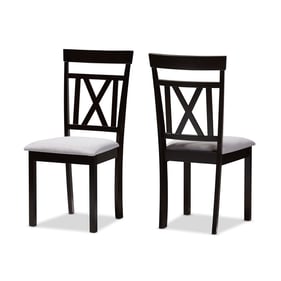 2 Baxton Studio Rosie Grey Fabric Upholstered Dining Chairs