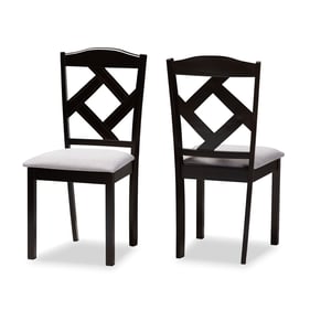 2 Baxton Studio Ruth Grey Fabric Upholstered Dining Chairs