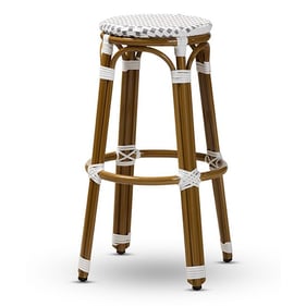 Baxton Studio Joelle Grey Indoor and Outdoor Stackable Bistro Bar Stool