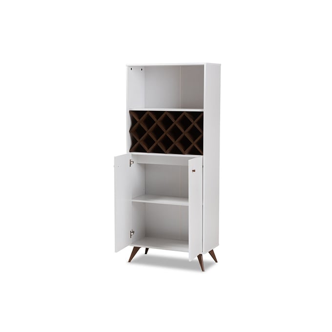 Baxton Studio Serafino White Wood Wine Cabinet The Classy Home