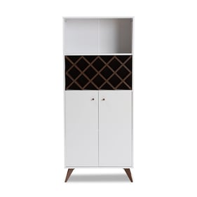 Baxton Studio Serafino White Wood Wine Cabinet