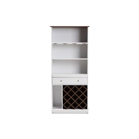 Baxton Studio Mattia White Wood 4 Shelves Wine Cabinet