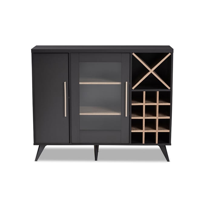 Baxton Studio Pietro Modern Dark Grey Wood Wine Cabinet BAX-SEWC160071WI-DGYHANAOAK