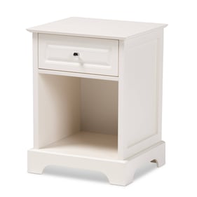 Baxton Studio Chase White 1 Drawer End Table