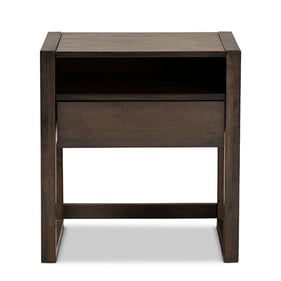 Baxton Studio Inicio Ash Brown Wood 1 Drawer Night Stand