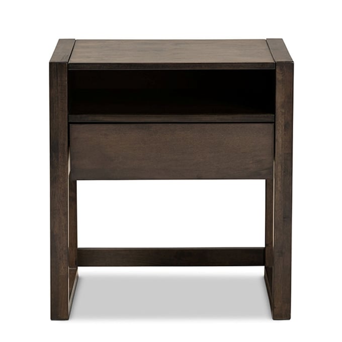 Baxton Studio Inicio Ash Brown Wood 1 Drawer Night Stand BAX-INICIO-NS