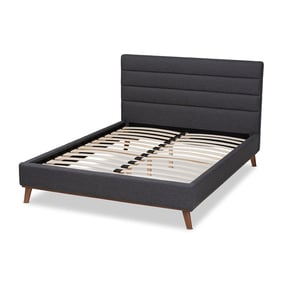 Baxton Studio Erlend Charcoal Fabric Upholstered Queen Platform Bed