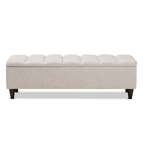 Baxton Studio Brette Beige Fabric Upholstered Storage Bench Ottoman