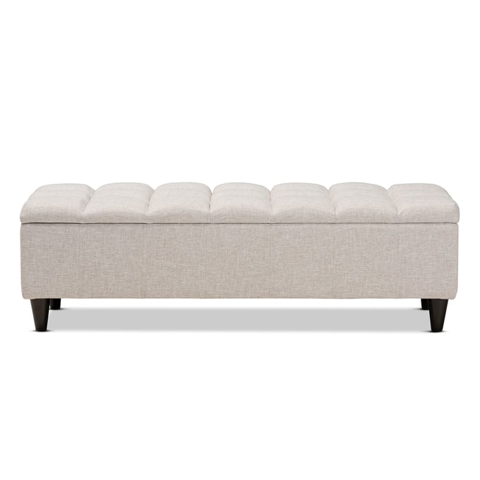 Baxton Studio Brette Beige Fabric Upholstered Storage Bench Ottoman BAX-BBT3162-BEIGE-OTTO