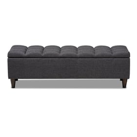 Baxton Studio Brette Charcoal Fabric Upholstered Storage Bench Ottoman