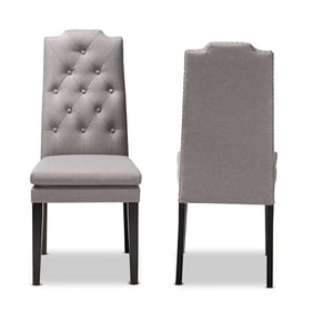 2 Baxton Studio Dylin Gray Fabric Upholstered Dining Chairs