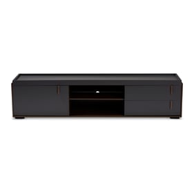 Baxton Studio Rikke Gray Walnut Wood 2 Drawers TV Stand