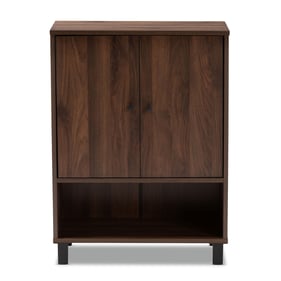 Baxton Studio Rossin Walnut Brown Shoe Storage Cabinet