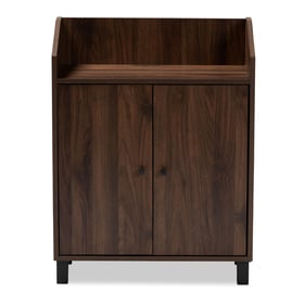 Baxton Studio Rossin Walnut Brown Storage Shoe Cabinet