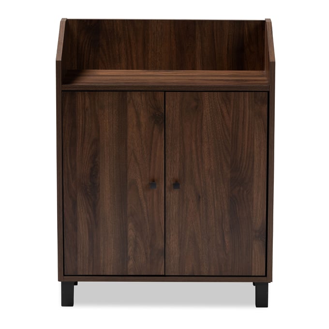 Baxton Studio Rossin Walnut Brown Storage Shoe Cabinet BAX-ATSC1614-COLMB-SHOECAB