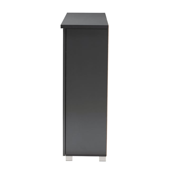 Baxton Studio Adalwin Dark Gray 3 Doors Entryway Shoe Storage