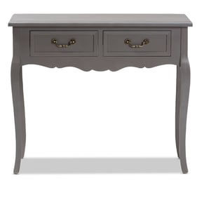 Baxton Studio Capucine Grey Wood 2 Drawers Console Table