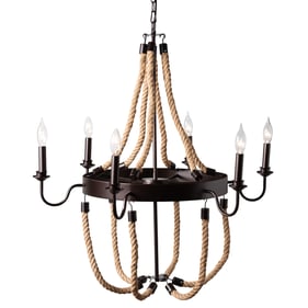 Baxton Studio Cassia Dark Bronze 6 Light Chandelier