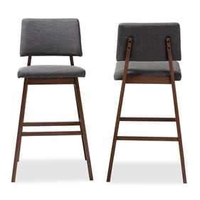 2 Baxton Studio Colton Dark Gray Fabric Upholstered Bar Stools