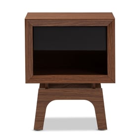 Baxton Studio Svante Walnut Brown Wood 1 Drawer Night Stand