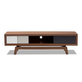 Baxton Studio Svante Walnut Wood 3 Drawers TV Stand