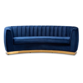 Baxton Studio Milena Glam Royal Blue Velvet Upholstered Sofa