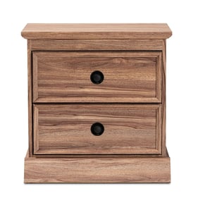 Baxton Studio Ryker Oak Wood 2 Drawers Night Stand