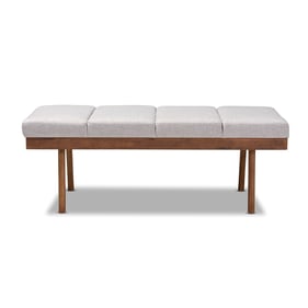 Baxton Studio Larisa Grayish Beige Fabric Upholstered Bench