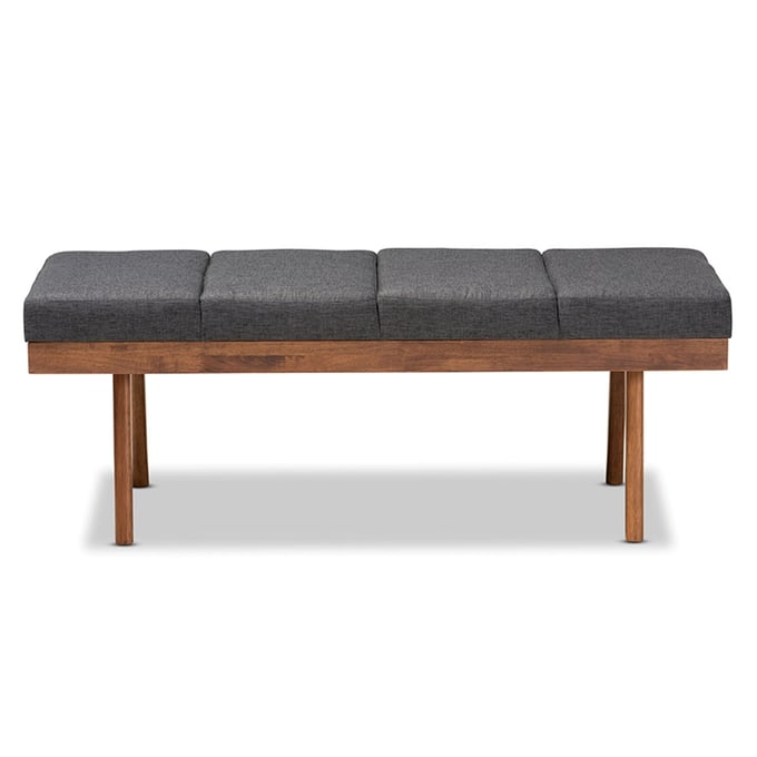 Baxton Studio Larisa Charcoal Fabric Upholstered Bench BAX-BBT5364-DARK-GREY-BENCH