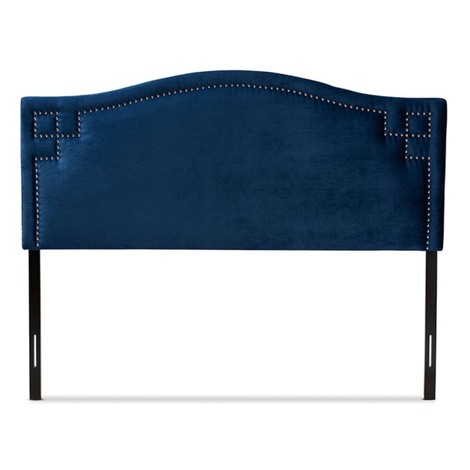 Baxton Studio Aubrey Royal Blue Velvet Upholstered Full Headboard BAX-BBT6563-NAVY-BLUE-HB-FULL