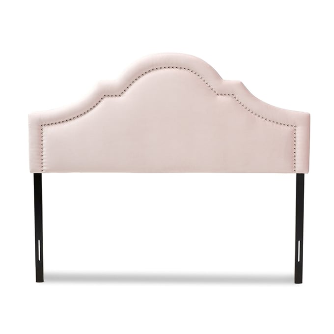 Baxton Studio Rita Light Pink Velvet Upholstered Full Headboard BAX-BBT6567-LIGHT-PINK-HB-FULL